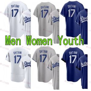 Shohei Ohtani Maillots de baseball Maison alternative Blanc Bleu Gris Ville Sitched Jersey Hommes Femmes Jeunes