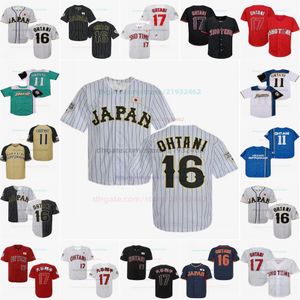 Shohei Ohtani Japan honkbalshirts Samurai gestikt op maat NATIONAAL TEAM dames herentrui