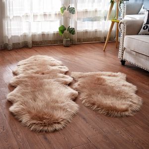 Sholisa tapis de fourrure moelleux zone de plancher Carpert tapis de fourrure pour chambre en peau de mouton 6cm Pile Salon Home Deco Y200527