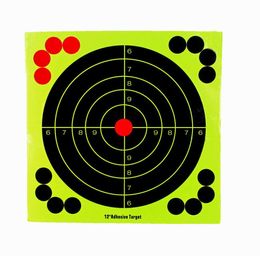 Schietdoelen 12 inch lijmdoel Splatter Glow S Rifle Florescent Paper Target6245781