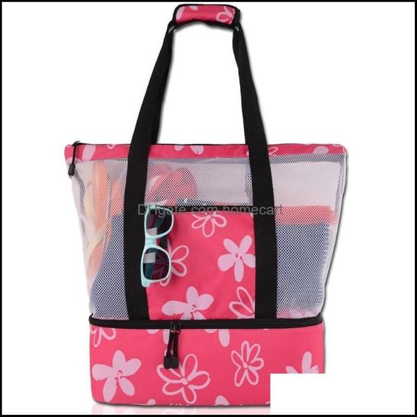 Comprar bolsas Lage Aessoriesshop Bolsas Enfriador suave Viajes livianos Bolsa de playa para picnic Cam Deportes Tote de malla Fondo plano Parques Cremallera C2290