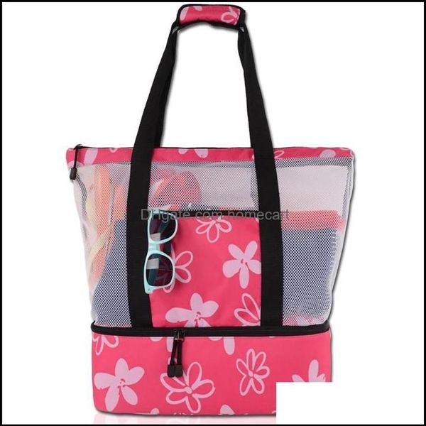 Comprar bolsas Lage Aessoriesshop Bolsas Enfriador suave Viajes ligeros Picnic Bolsa de playa Cámara Deportes Malla Tote Parques de fondo plano Cremallera C284x