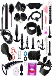 Acheter des kits BDSM PLUSH Bondage Dildo Vibrator Games Whip Gag Gags Clamps For Woman Couples Products 2107228589327
