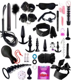 Shop BDSM Kits Plush Bondage Dildo Vibrator Games Whip Gag Nipple -klemmen voor vrouwelijke paren producten 2107223052946