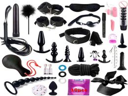 SHOP BDSM Kits Plush Bondage Dildo Vibrator Juegos Whip Gag Nipple Clamps para mujer Productos de parejas 2107225260262