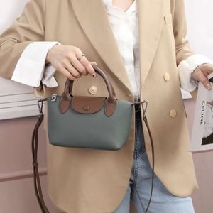 Winkel crossbody tas goedkoop exporteren echte lederen handtas dames kleine enkele schouder contrasterende kleur trendy dumpling veelzijdige mobiele telefoon6a6t