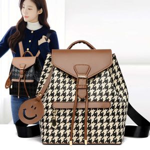 Winkel Fabriek Groothandel Nieuwe Mode Trendy Lingge Rugzak Japanse en Koreaanse stijl Thousand Bird Grid Damestas Elegantie Veelzijdige handtas