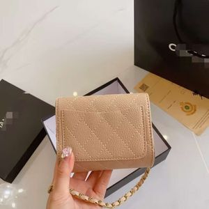 Compra de fábrica Wolesalethin Wallet Womens Exquisite Card Bag Plegable Fragancia Pequeña corta Internet Celebrity Licente de protección Portada protectora