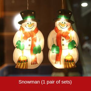 Winkel StoreFront Dress Up Holiday Window Decor Led Decoratie Kerstmosfeer Small Hangdoek Scene Layout SucTion Cup LED 201204