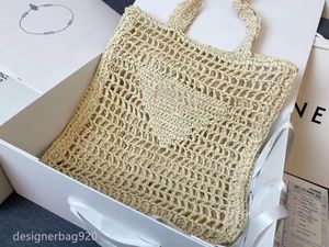 Strandtas Designer Tas Tas Tas Shopper Bag Beach Tote Schoudertas Raffia Haakbakken dames dames zomerse stijl driehoekslogo kleine tas met korte riem