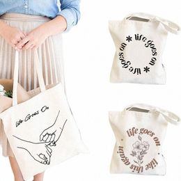 Sacper Bag Life va sur les sacs de magasin Gift Anime Gift inspiré sac Kpop Kpop Migne Totes Canvas Bag Supermarket Q8YN #