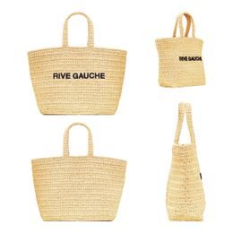 shopper tissage de paille Rive Gauche luxes Pochette Cross Body Sac à bandoulière Sac à main de créateur Mode homme femme Portefeuilles Beach Basket week-end vacances les sacs fourre-tout