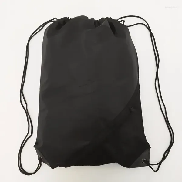 Bolsas de compras 10 / lote Mochila ligera empacable Casual Unisex Cuerda Cuerda Deporte Escuela Viaje Playa para hombres Mujeres Azul