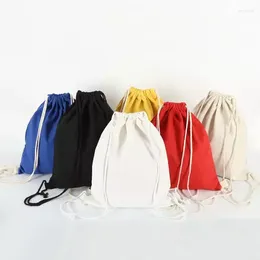 Bolsas de compras 100 unids/lote, mochila promocional con cordón, bolsa de algodón personalizada para estudiantes/almacenamiento
