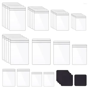 Sacs à provisions 190pcs 5 tailles Clear PVC Bag Sac auto-phoques Zipper en plastique avec Tabs en papier anti-ternissé Stripts Kit d'assortiment