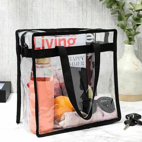 Sacs à provisions 2pcs sac à main transparent sac cosmétique Clear Imperproof Zipper Spa Bathing Beauty Gym de natation