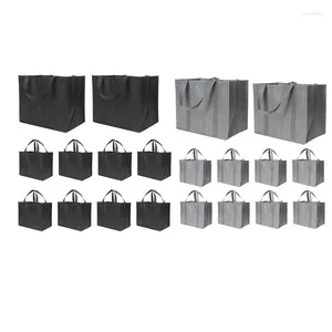 Sacs de courses réutilisables 35l, avec longues poignées, fourre-tout pliable en vrac, Durable, 10 paquets