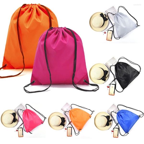 Bolsas de compras 5 PCS Mochila impermeable Viaje Bolsa de playa Almacenamiento Multiusos Conveniente Paquete de cordones de color sólido Cordón