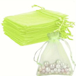 Sacs à provisions 50 / 100pcs Transparent Organza Bag Jewelry Gift Mesh Party Wedding Pénétrant la protection des fruits légers
