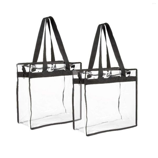 Bolsas de compras Bolsa transparente de 60 piezas - Tote transparente con cremallera Viaje de PVC aprobado por el estadio