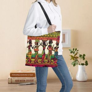 Sacs à provisions Femmes africaines Sac de mode imprimé pour dames grande capacité de stockage maman supermarché sac à main environnement filles bookbag