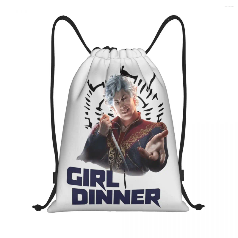 Shopping Bags Astarion Girl Dinner Drawstring Sports Backpack Gym Sackpack Baldurs Gate BG3 String Bag For Exercise