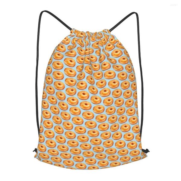 Sacs à provisions Bagel nourriture motif drôle sac à dos à cordon hommes gymnastique entraînement Fitness sac de sport groupé Yoga pour les femmes