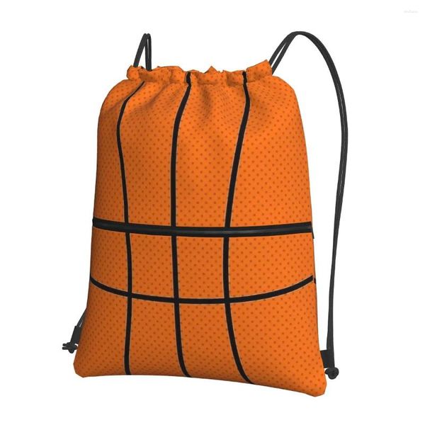 Sacs à provisions Basketball DrawString Backpack avec Zipper Pocket Sports Gym Sac Sackpack réversible pour le yoga