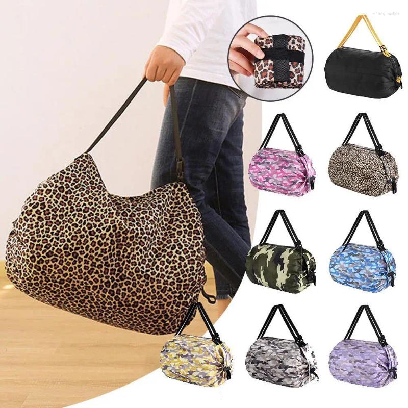 Shopping Bags Big Folding Bag Foldable Reusable Grocery Portable One Shoulder Handbag For Travel Groceries Supermarket Tote