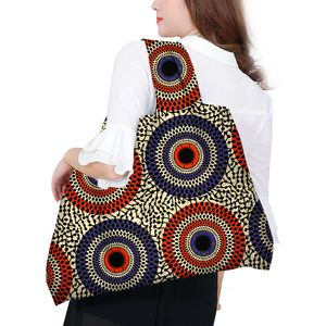 Sacs à provisions grande taille cire africaine grand fourre-tout ECO coton réutilisable épaule portable sacs à main pour femmes sac de poche pliable pliable 230923