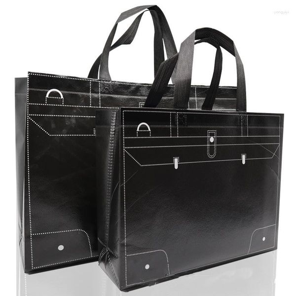 Bolsas de compras Bolso blanco y negro Bolsa reutilizable de moda Bolsa de hombro de almacenamiento de viaje ecológica de varios tamaños