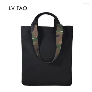 Boodschappentassen leeg 14 oz canvas draagtas met interieurzak en camouflage handvat voor schoolreizen herbruikbare supermarktdoek