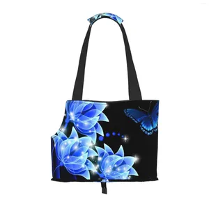 Boodschappentassen Blue Butterfly Dog Purse Carrier met zak en veiligheidskantige zachtzijdige kleine voor huisdiertas tas