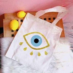 Sacs à provisions Blue Eye Bag Tote Bolso Grocery Shopper Bolsas De Tela Reusable Ecologicas Reciclaje Sac Tissu