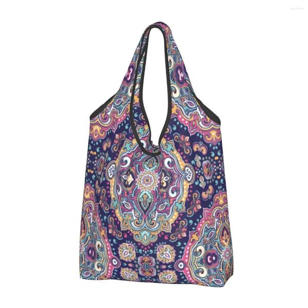 Sacs de courses Style Boho pour femmes, sac à bandoulière décontracté, fourre-tout de grande capacité, sacs à main pliables de rangement portables