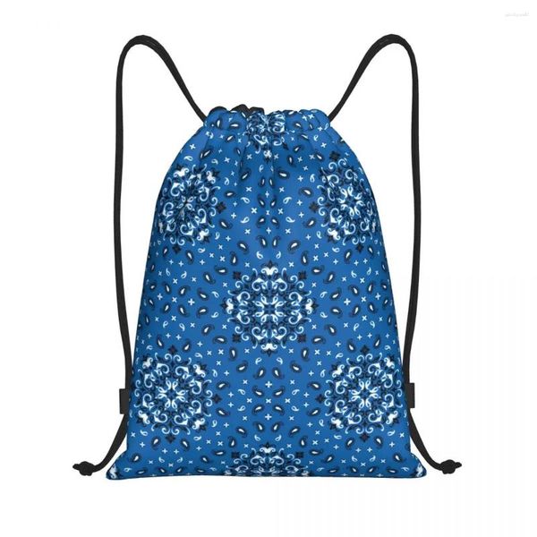 Sacs à provisions boho vintage bandana paisley imprimer sac à crampons femmes hommes portables sports sportives sac à dos de rangement