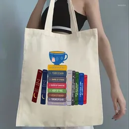 Boodschappentassen Boeken Patroon Causaal Canvas Draagtas Shopper Organizer Opslag Koppeling Reisbenodigdheden Stijlvol Opvouwbaar