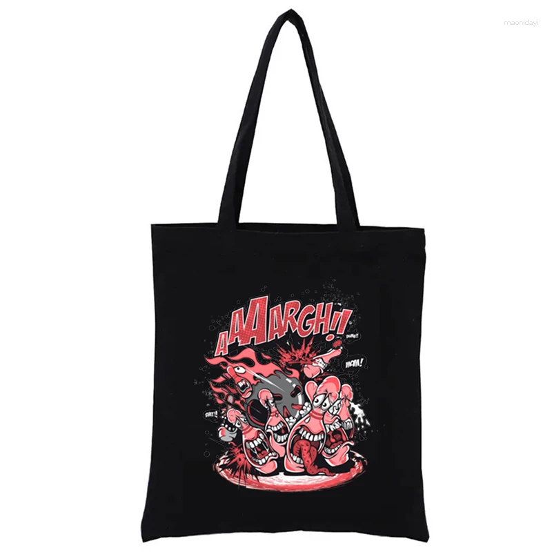 Alışveriş çantaları bowling topu saldırı grafik baskı çantası komik tote alışveriş moda kadın çanta totebag kadın çanta eko