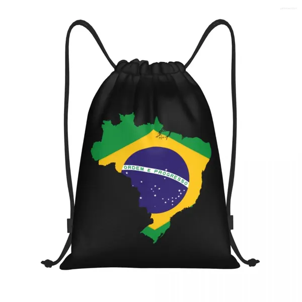 Sacs à provisions brésiliennes drapeau à crampons sac à dos féminins hommes sport gymnat de gym