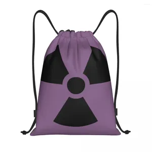 Sacs à provisions drapeau britannique sac à dos à cordon sac de sport pour hommes femmes avertissement de Danger radioactif sac à dos thermique