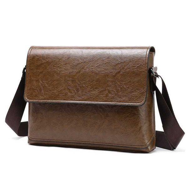 sacs à provisions Business Leather Messenger Bag for Men Bags Casual Man Crossbody Bag Designer Male Bag Sling Pack Fashion Sac à bandoulière Marque 230417