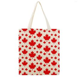 Boodschappentassen Canada Vlag Embleem Canvas Tas Joke Grote Martin Deken Roll Klassieke handtas van hoge kwaliteit