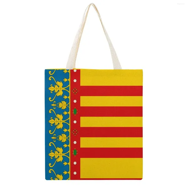 Bolsas De La Compra Bolsa De Lona Bandera De La Comunidad Valenciana (2x3) Monedero Vintage Paquete De Campo Nerdy Grande Martin Grande