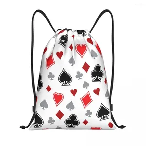 Sacs de courses Casino Poker Chips motif sac à cordon femmes hommes pliable sport sac à dos carte stockage sacs à dos