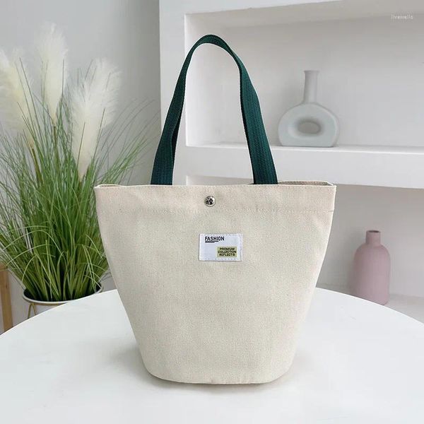 Bolsas de compras Mini bolso de mano de lona informal para mujer, bolso pequeño para el almuerzo, bolso para mujer, bolso de tela, bolsa para teléfono, comprador