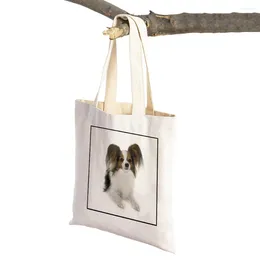 Bolsas de compras Mini Yorkshire Women Pet Animal Dog Plegable Supermercado Plegable bolso de viaje Tote Fashion Homoding