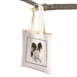 Boodschappentassen Casual Mini Yorkshire vrouwen huisdierdier honden opvouwbare supermarkt shopper tas reistas mode schouderhandtas