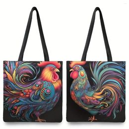 Sacs à provisions colorées coloriter imprimé sac fourre-tout grande capacité sac à main décontracté pour femmes pour la plage de travail