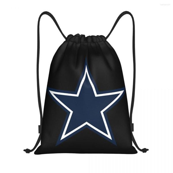 Bolsas de compras Cowboy Star Mochila con cordón Mujeres Hombres Deporte Gimnasio Sackpack Bolsa de entrenamiento portátil Saco