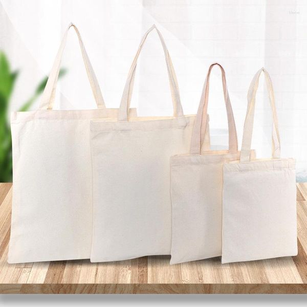 Bolsas de compras, bolso de hombro liso blanco cremoso, alta capacidad, bricolaje, respetuoso con el medio ambiente, bolso de lona de algodón, bolsos, regalos